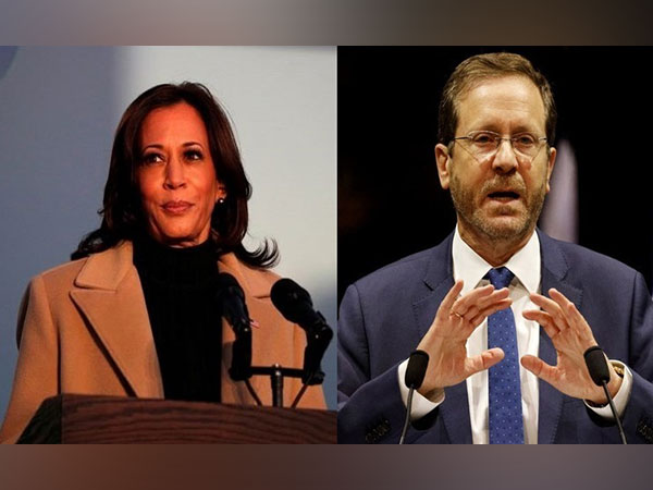 US Vice President Kamala Harris, Israeli President Isaac Herzog