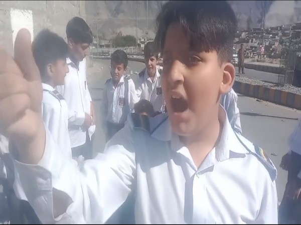 A disgruntled student protesting against school fees hike in Gilgit (Photo/ANI)