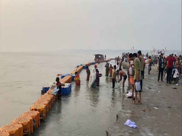 People take dip at confluence of Ganga, and the invisible Saraswati. (Photo/ANI) 