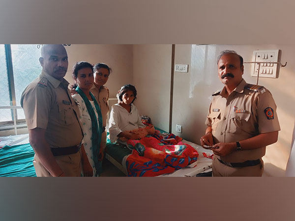 Team of police at hospital alongwith the mother, infant  (Image/ANI)