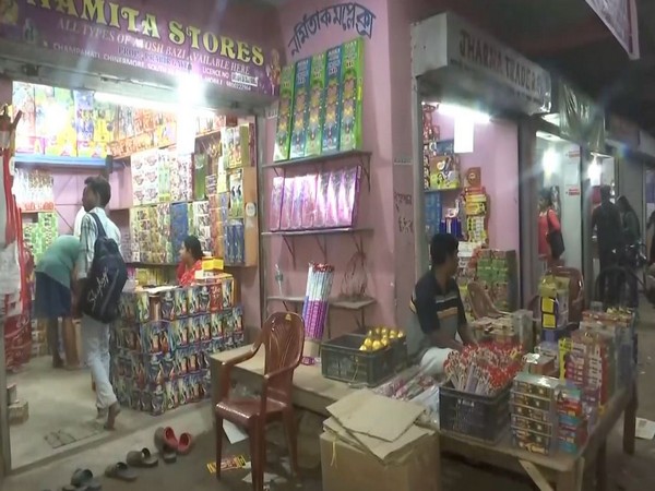 Champahati Market decked with firecrackers for Diwali (Image/ANI)