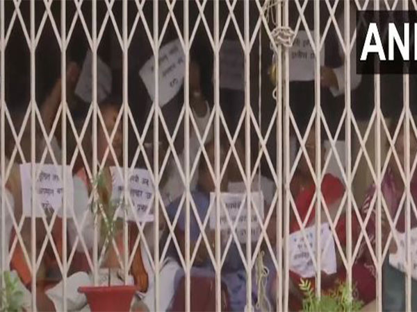 BJP legislators protest at the Bihar Assembly. (Photo/ANI)