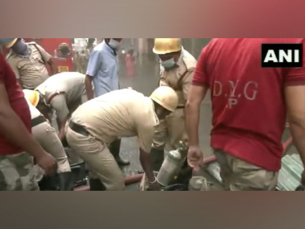Fire fighters at the spot. (Photo/ANI)
