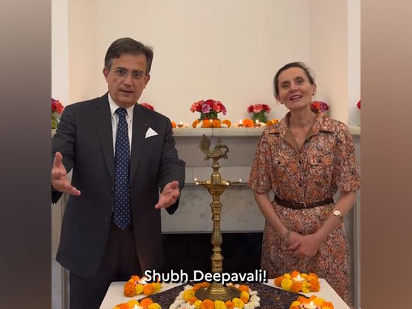 French envoy Thierry Mathou with her wife wishes diwali (Photo/X:@thierry_mathou)