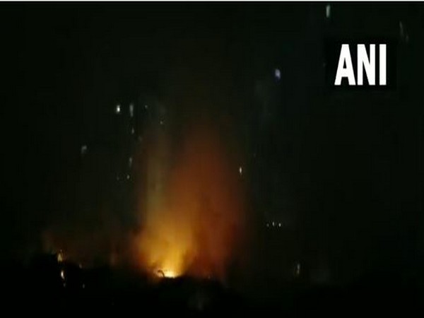 Fire breaks out at New Vasna Swaminarayan Park in Gujarat's Ahmedabad (Photo/ANI)