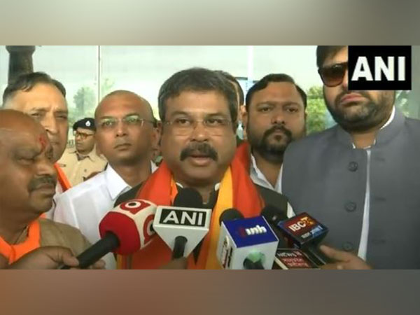 Union Minister Dharmendra Pradhan in Raipur (Photo/ANI)
