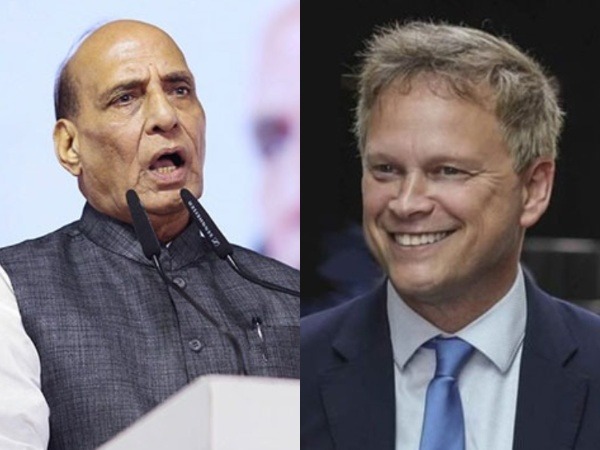 Defence Minister Rajnath Singh and UK Secretary of State for Defence Grant Shapps (Photo: ANI, X)