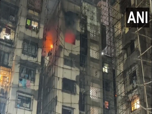 A massive fire broke out at a house in Navi Mumbai. (Photo/ ANI)
