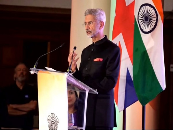 EAM S Jaishankar addressing a Diwali reception in London on Monday (Photo/ANI)