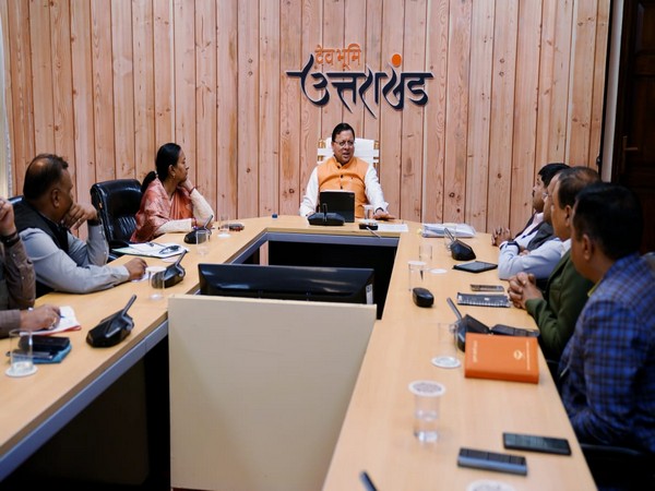 CM Dhami in meeting (Photo/ANI)