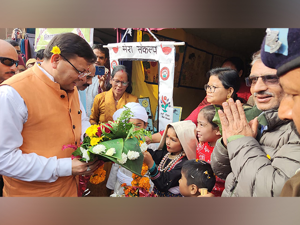 Chief Minister Pushkar Singh Dhami at the 110-year-old Jauljibi fair. (Photo/ANI)