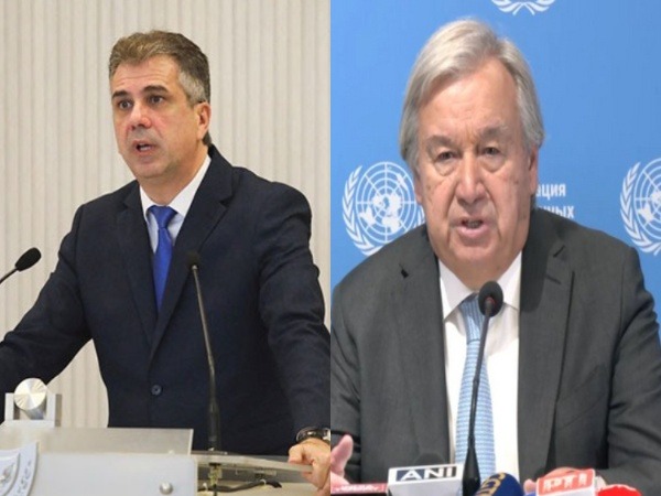 Israeli Foreign Minister Eli Cohen and UN Secretary-General Antonio Guterres (Photo/ANI)