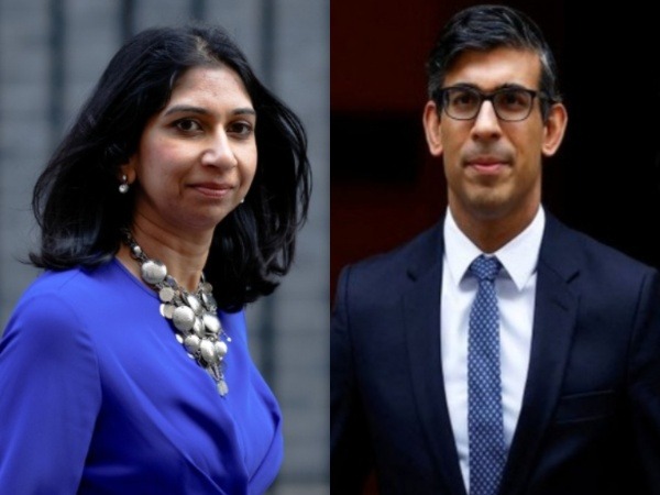 Former UK Home Secretary Syuella Braverman and PM Rishi Sunak (Photo: Reuters)