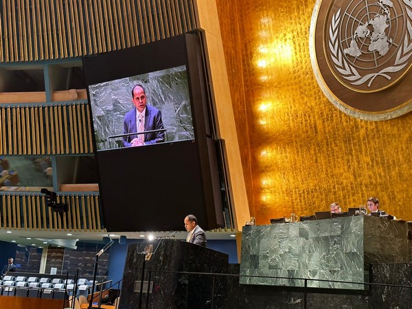 Indian Counsellor Pratik Mathur addressing a UN General Assembly session (Photo/ANI)