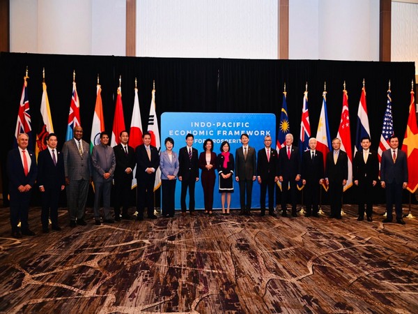 The Indo-Pacific Economic Framework (IPEF) ministers pose for a family photograph in San Francisco