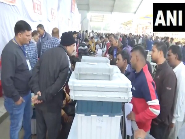 Polling materials being distributed in Bhopal (Photo/ANI)