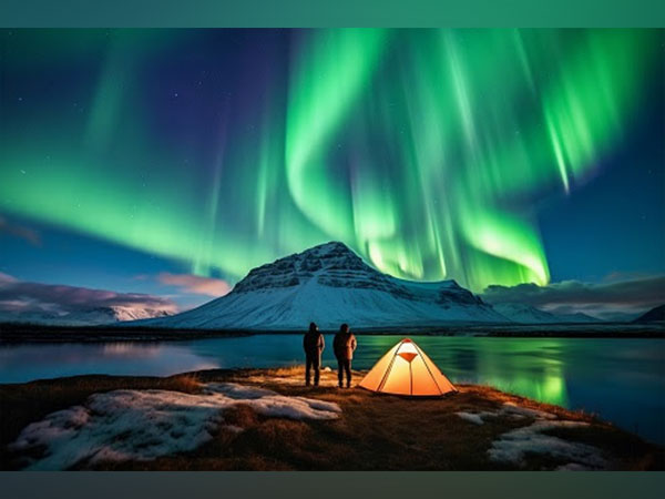 Beautiful Landscape with Aurora Borealis