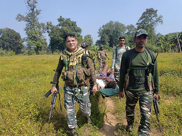 CRPF rescues villager injured in IED blast by Maoists in Chhattisgarh's Bijapur. (Photo/CRPF)