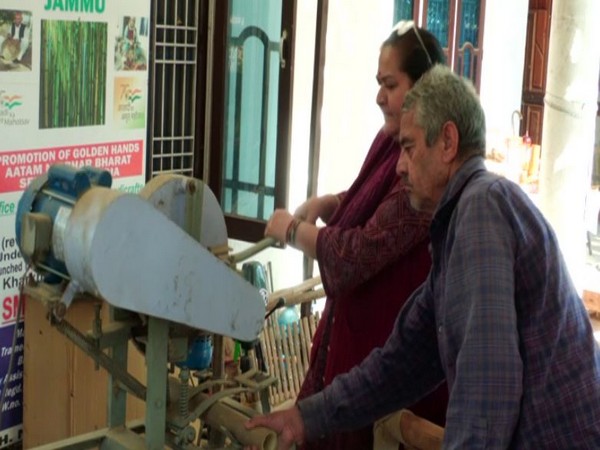 Udhampur couple transforms bamboo craft with J-K govt's Karkhandar scheme (Photo/ANI)