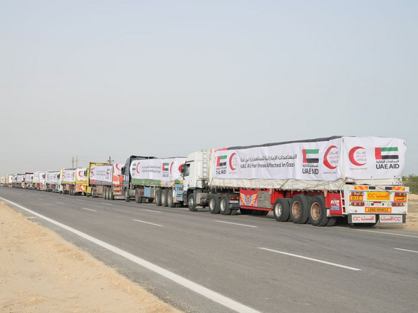 UAE aid convoy sets off towards Rafah crossing, bound for Gaza Strip (Photo/WAM)