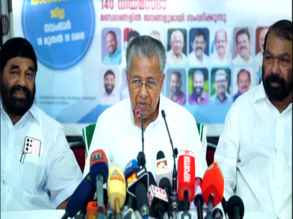 Kerala Chief Minister Pinarayi Vijayan with cabinet minister VN Vasavan (left) and V Sivankutty. (Photo/CMO)