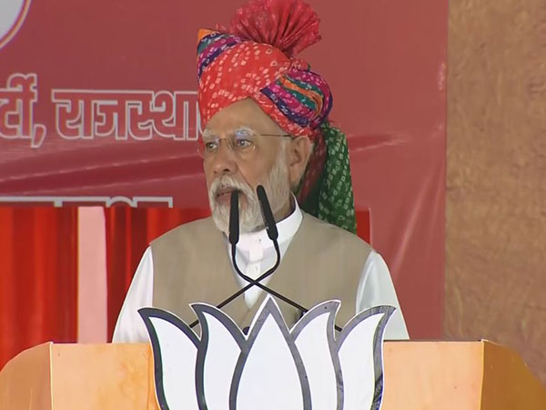 Prime Minister Narendra Modi addressing a gathering in Rajasthan (Photo/ANI)