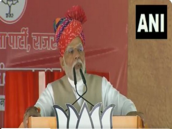 Prime Minister Narendra Modi addressing a gathering in Rajasthan(Photo/ANI)