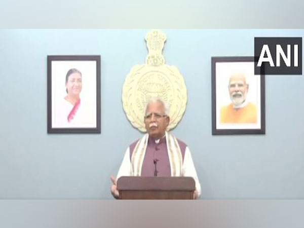 Haryana Chief Minister Manohar Lal Khattar (Photo/ANI)