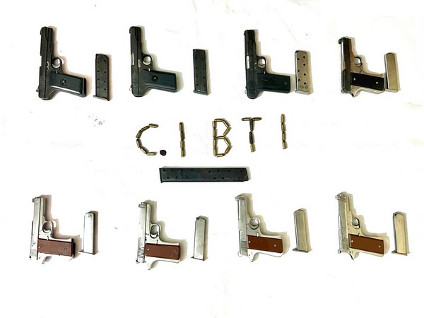 Punjab Police recovered the pistols from members linked to ISI-controlled Pak-based terror module. (Photo/ANI)