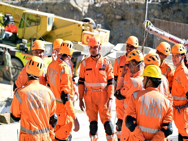 NDRF personnel gathered at the site of the Silkyara tunnel (File Photo/ANI)