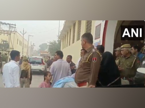 Police deployed after a scuffle broke at a polling both in Churu. (ANI/Photo)