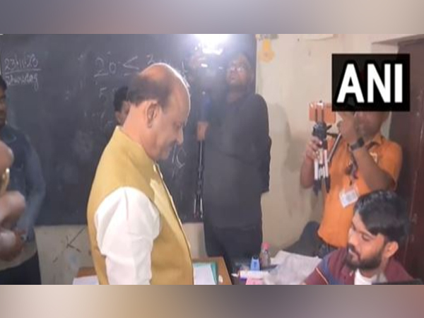Lok Sabha Speaker Om Birla casting his vote at a polling booth in Kota for Rajasthan Assembly elections (Photo/ANI)