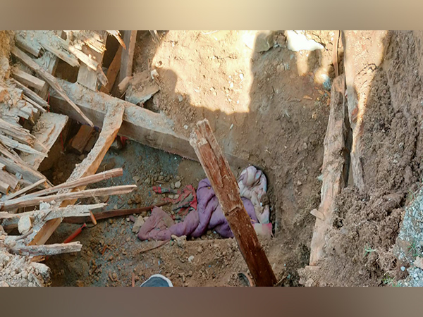 A house in J-K's Udhampur district collapses (Photo/ANI)