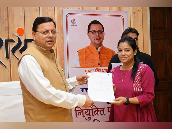 CM Dhami gives appointment letters to 16 Junior Assistants (Photo/ANI)