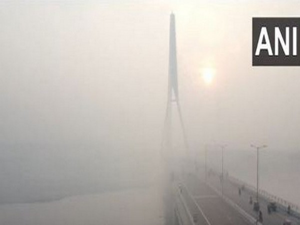 A layer of haze over Signature Bridge. (Photo/ANI)