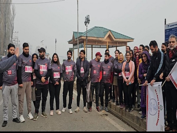 Dal Lake Half Marathon organised on Sunday. (Photo/ANI)