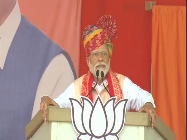Prime Minister Narendra Modi addressing a public meeting in poll-bound state of Telangana (Photo/ANI)