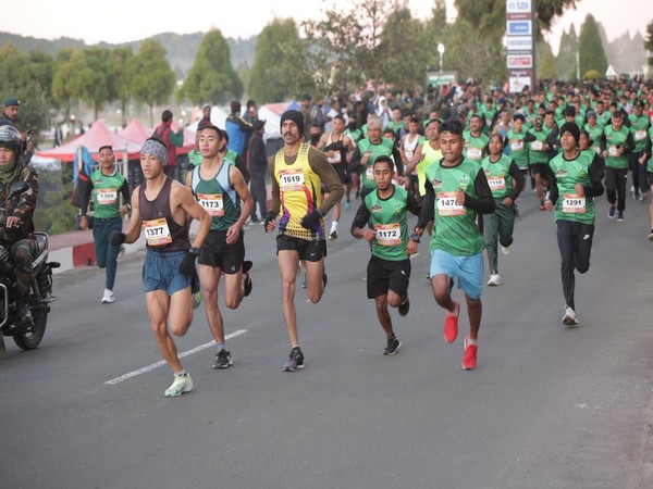 Assam Rifle conducts third edition of Half Marathon in Shillong (Photo/ANI)