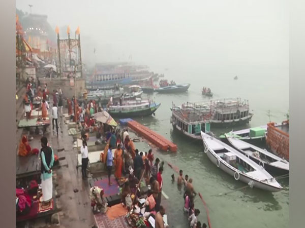 Visual from a Varanasi's Ghat after Dev Diwali celebration (Photo/ANI)