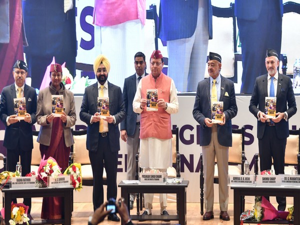 Uttarakhand CM Pushkar Singh Dhami at the event (Photo/Modi Story::Twitter)