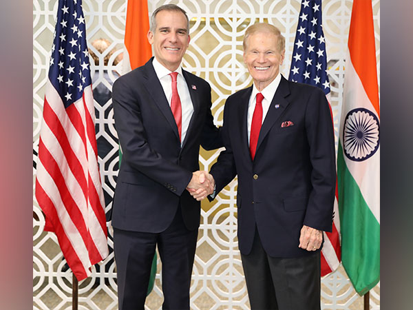 US envoy  Eric Garcetti meets NASA administrator Bill Nelson in India. (Photo: X//@USAmbIndia)