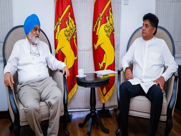 Sri Lanka Leader of Opposition Sajith Premadasa meets Indian economist Montek Singh Ahluwalia
