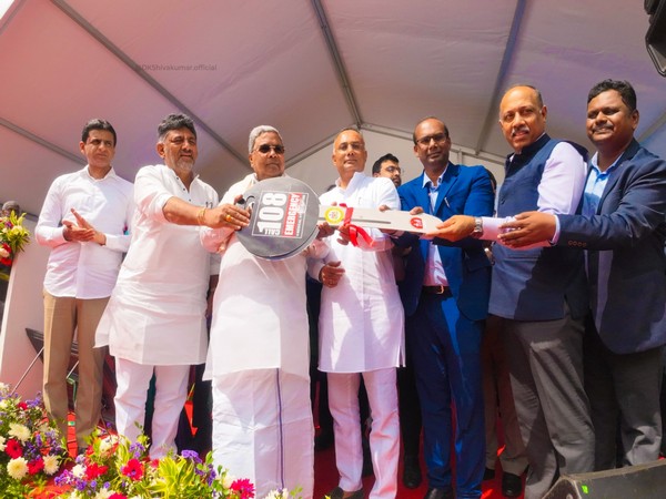Karnataka Chief Minister Siddaramaiah flags off new ambulances (Photo/X @DKShivakumar)