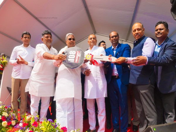 Karnataka Chief Minister Siddaramaiah flags off new ambulances (Photo/X @DKShivakumar)