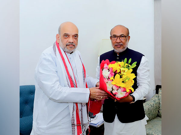 Manipur Chief Minister N Biren Singh meets Union Home Minister Amit Shah in Delhi (Photo credit/ N.Biren Singh 'X' handle)