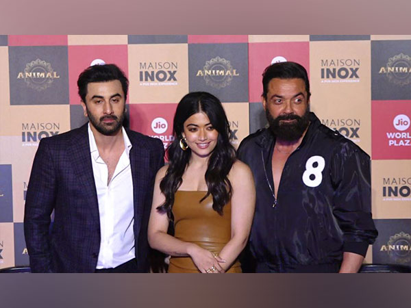 Ranbir Kapoor, Rashmika Mandanna, Bobby Deol (Image source: ANI Photo)