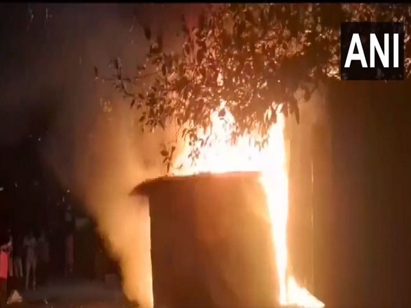 Fire breaks out in Jalari Peta area of Visakhapatnam (Image/ANI)