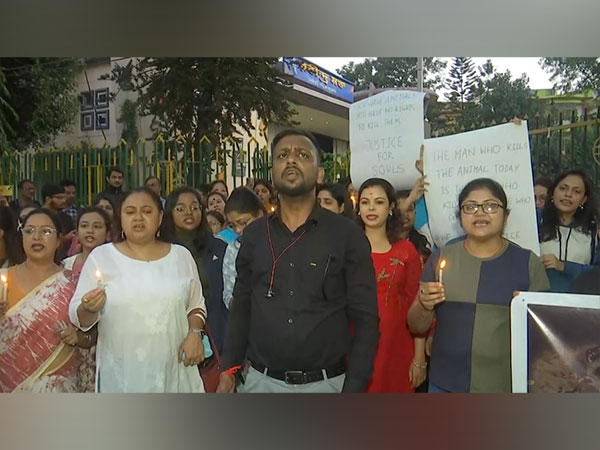 Animal activists protest in Siliguri. (Photo/ANI) 