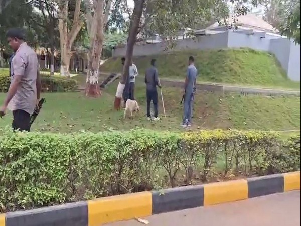 Bomb and Dog Squads deployed at Anekal school, among 13 in Bengaluru receiving bomb threats. (Photo/ANI)