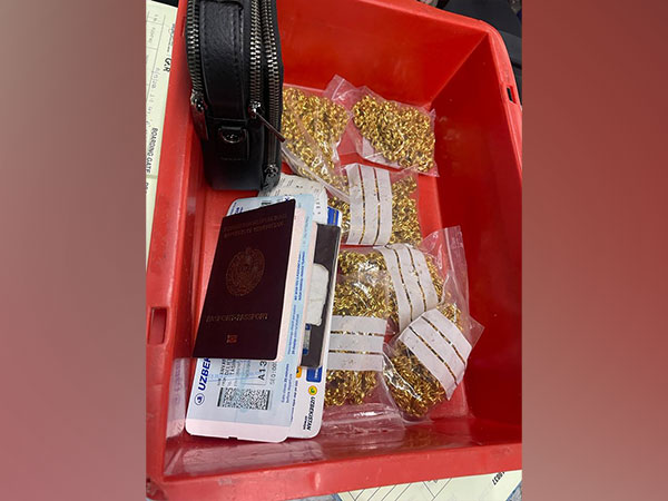 Seized gold chains at Delhi airport (Photo/ANI)